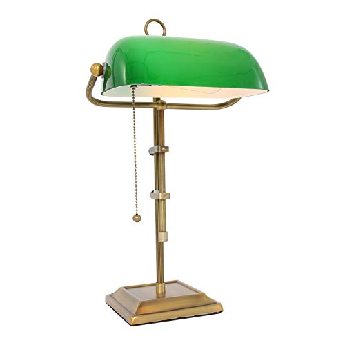 Tischleuchte Peters-Living 3767089 Schreibtischlampe Bronze Glas Bankerlampe