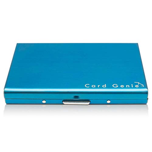 Card Genie - Kreditkarten-Etui aus Edelstahl mit RFID und NFC Schutz gegen Datendiebstahl Kartenhalter für 6 Karten - Slim-Wallet für Damen und Herren