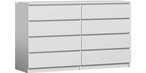 RADgermany Moderne Kommode 8 Schubladen 120cm BREIT Schubladenkommode Weiß NEU