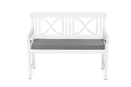 Gartenbank - Auflage Bankpolster, Bankkissen, Bankauflage, Wasserabweisend (120cm x 42cm x 6cm, Grau)