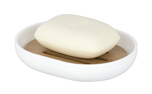 Wenko Seifenablage Posa Weiß Seifenschale, Kunststoff, 9 x 12 x 2.5 cm