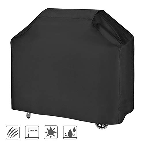 Velway Grill Abdeckhaube Gasgrill Grillabdeckung Wasserdicht BBQ Abdeckung Cover Schutzhülle Haube Grill Abdeckplane für Weber Brinkmann Char Broil Holland Jenn Air (147x61x117cm) —Schwarz