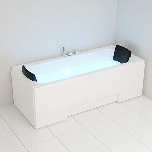Tronitechnik Whirlpool Badewanne IOS 170cm x 75cm inkl. Spülfunktion, Hydromassage und Farblichtherapie