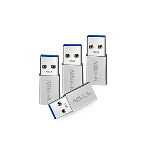 USB C Adapter - ARKTEK USB A 3,0 (Männlich) auf USB Typ C (Weiblich) Konverter für Computer Laptop Galaxy S9 Note 9 Surface Pro 6 ThinkPad Spectre Inspiron Aspire und mehr (4er Pack, Aluminium)