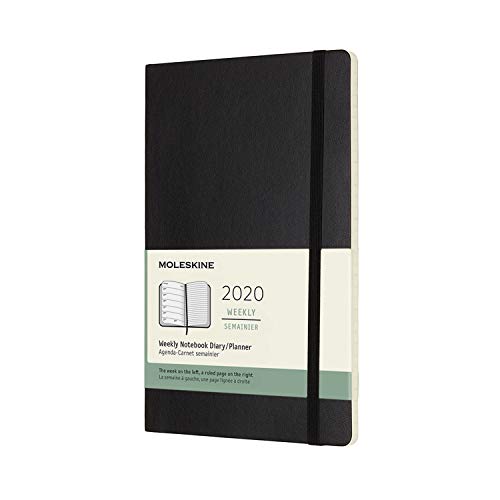 Moleskine Wochen Notizkalender, Taschenkalender, 12 Monate, 2020, Large, A5, Soft Cover, Schwarz