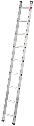 Hailo ProfiStep uno, Alu-Anlegeleiter, 9 Sprossen, witterungsbeständig und wartungsfrei, belastbar bis 150 kg, made in Germany, 7109-007