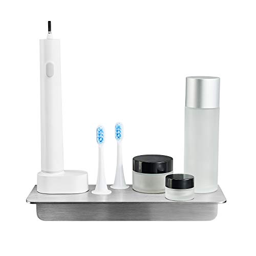 WEISSENSTEIN Badablage ohne Bohren aus Edelstahl - selbstklebende Ablage fürs Bad - 24 x 9,5 x 5 cm