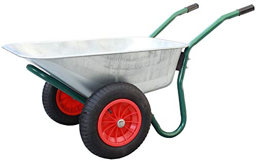 TrutzHolm 2-Rad Schubkarre BasicPlus Metallwanne feuerverzinkt Gartenschubkarre Schiebkarre Gartenkarre 100l 160kg