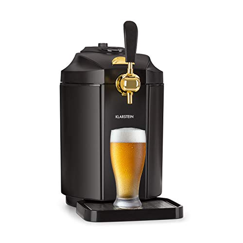 Klarstein Skal • Bierzapfanlage • Bierkühler • 5 Liter Fässer • Edelstahl • nur 38 dB • Temperatur: 2-12 °C • LCD-Display • inkl. Heineken-Fass-Adapter und CO2-Kartusche • schwarz