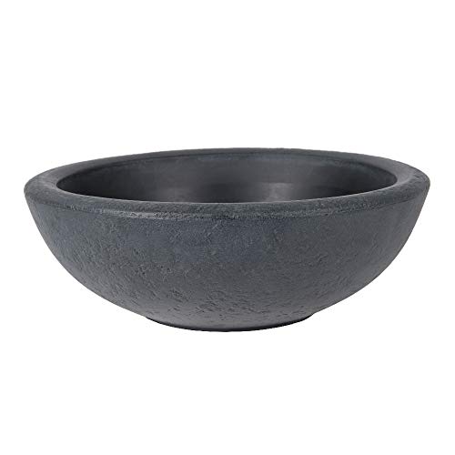 Rinca Bowl Vintage Blumenschale Pflanzschale in diversen Größen und Farben Doppelwandig (Anthrazit, 53)