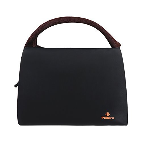 Philorn Lunch Tasche Lunchtasche Wasserdicht Leichte Picknicktasche Mittagessen Isoliertasche Thermotasche für Arbeit und Schule, Schwarz