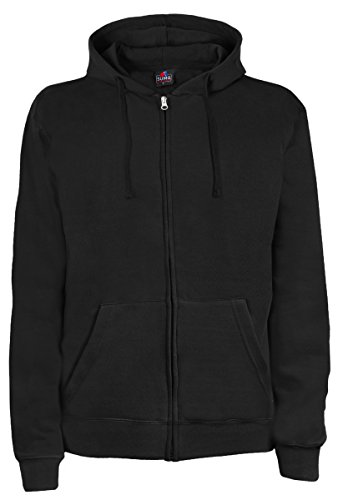 SUMG Apparel Unisex Kapuzenjacke Kapuzen Sweat-Jacke 'BASIC Hooded Zipper' (L, schwarz)