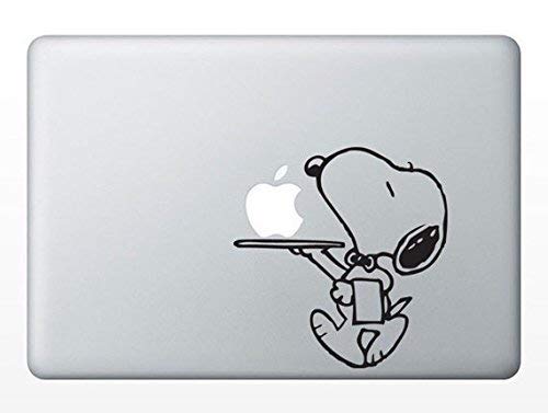 MacDecalDE Snoopy Butler Service Peanuts kompatibel mit/Ersatz für Apple MacBook Air Pro Aufkleber Sticker Skin Decal