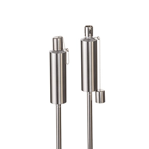 Hussala Bologna Öl Garten-Fackeln aus Edelstahl (Tank,nachfüllbar: 330 ml / Länge: 115 cm) Outdoor Fackel - [2 Stück]