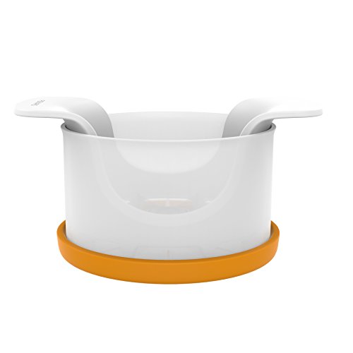 Fiskars Apfelteiler mit Behälter, 16,4 x 12,7 x 7,8 cm, Kunststoff/Stahl, Functional Form, Weiß/Orange, 1016132