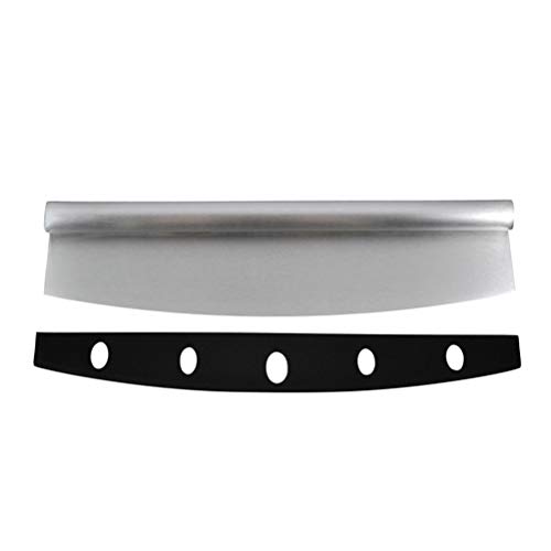 BESTONZON Edelstahl Pizzaschneider mit Klingenschutz Pizzamesser Wiegemesser für Pizza Torte Backen Küche