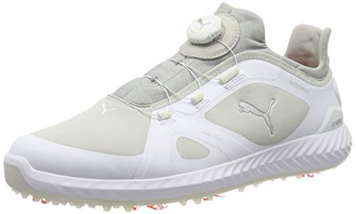 Puma Herren Ignite PWRADAPT DISC Golfschuhe, White-Gray Violet, 43 EU