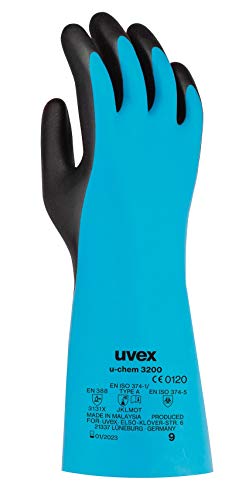 uvex u-Chem 3200 Schutzhandschuhe gegen chemische Risiken nach EN 388 - Wasserdicht - Gr. 10