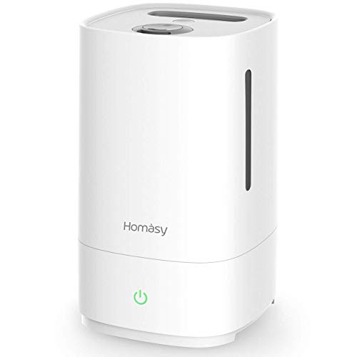 Ultraschall-Luftbefeuchter, Homasy【Neue Version】4,5L Luftbefeuchter Aroma Diffuser, Top-Füllung Leise Baby Humidifier mit Schlafmodus und Anti-bakterieller Funktion, bis zu 40-50 m², 30h Arbeitszeit