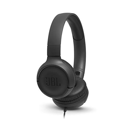 JBL Tune500 On-Ear Kopfhörer mit Kabel in Schwarz – Ohrhörer mit 1-Tasten-Fernbedienung, integriertem Mikrofon & Sprachassistent – Telefonieren und Musik hören unterwegs