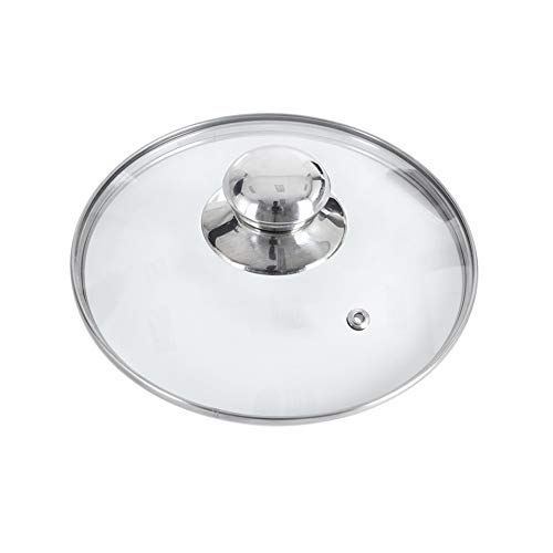 ORION Glasdeckel mit Edelstahlring für Topf/Pfanne 200°C hitzebeständiges Glas Ø 14, 16, 18, 20, 22, 24, 26, 28, 30 cm (16 cm)