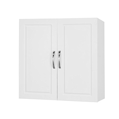 SoBuy FRG231-W Hängeschrank mit Zwei Türen Wandschrank Badschrank Küchenschrank Medizinschrank Weiß BHT ca: 60x60x30cm