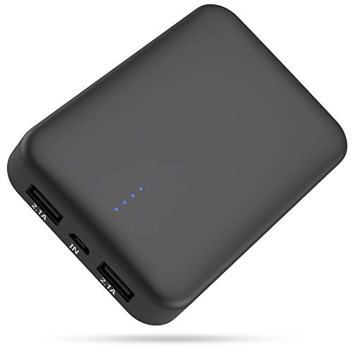 Luvfun Power Bank, Externer Akku Tragbares Ladegerät 10000mAh Slim Externes Mit PowerIQ Technologie für iPhone, Huawei, Samsung Galaxy, PC, MP3, Handy, iPad usw - Schwarz