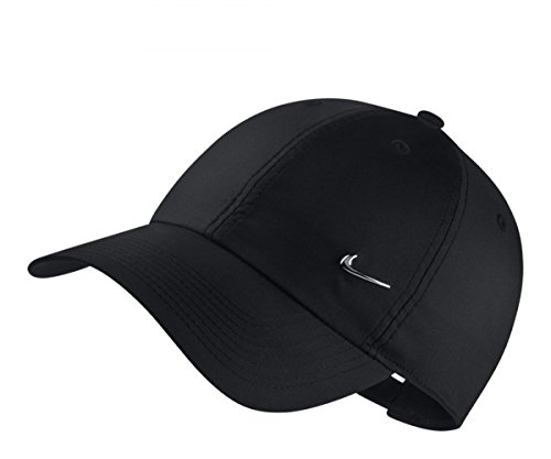 Nike H86 Metall Swoosh Schirmmütze, Black/Metallic Silver, One Size