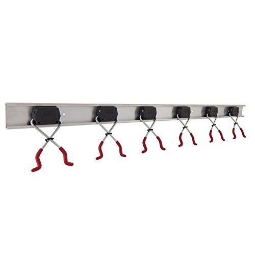 BRUNS Alu-Gerätehalter-Set | inkl. 6 Geräte-Haltern und Führungs-Schiene | Länge: 1000 mm