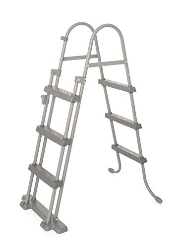 Bestway Flowclear Sicherheitsleiter, Poolleiter mit Kindersicherung durch hochklappbaren Einstieg, 107 cm