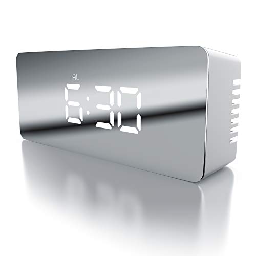 CSL - LED Wecker digital inkl. Temperaturanzeige | Reisewecker Alarmwecker | Innen-Temperaturanzeige | Schlummerfunktion | 12-/24-h-Format | Nachtmodus | 2X Helligkeitsstufen | schwarz