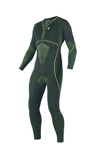 Dainese-D-CORE DRY Lederkombi, Schwarz/Fluo-Gelb, Größe M