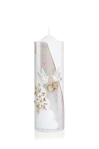 Hochzeitskerze mit Namen und Datum verziert aus hochwertigen Wachsbuchstaben (Nr 11)