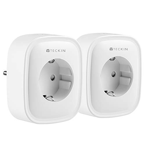 TECKIN WLAN Smart Steckdose Intelligente Plug Wifi Stecker fernbedienbar Timer, Stromverbrauch messen, funktioniert mit Amazon Alexa [Echo, Echo Dot] und Google Home