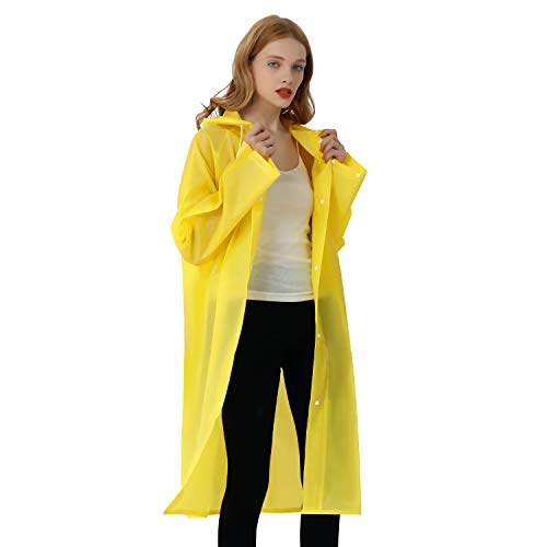 UNIQUEBELLA Transparent Regenmantel Regenponcho Regencape Regenjacke für Damen und Herren Wasserdicht Wiederverwendbar Eva Regenbekleidung Regen Zubehör für Wandern Radfahren Camping und Reisen