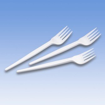 100 Kunststoffgabeln weiss