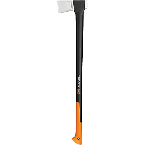 FISKARS Set Spaltaxt X27 - XXL + Xsharp Axt- und Messerschärfer + Handschuhe