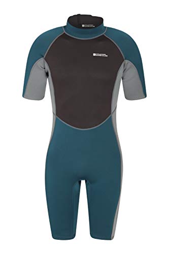 Mountain Warehouse Shorty Herren-Tauchanzug in voller Länge - bequemer, einteiliger Neopren-Surfanzug, leicht schließender Reißverschluss - für Sommerferien, Tauchen Petrolblau Medium/Large
