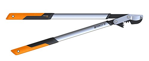 Fiskars PowerGear X Bypass-Getriebeastschere für frisches Holz, Antihaftbeschichtet, Gehärteter Präzisionsstahl, Länge 80 cm, Schwarz/Orange, LX98-L, 1020188