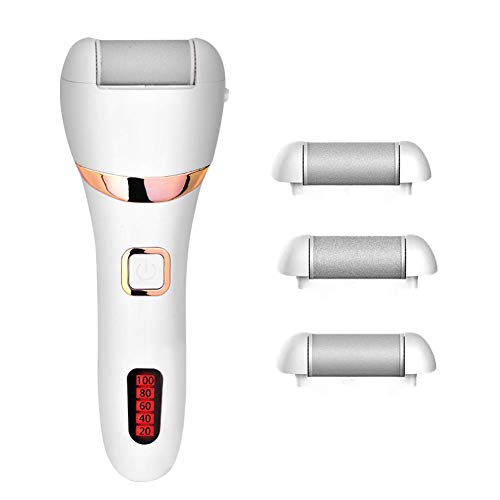 Elektrischer Hornhautentferner Hornhautraspel Wiederaufladbar Wasserdicht Fußfeile Hornhautfeile mit 3 Schleifrollen Inkl. Reinigungspinsel zur Professionellen Fußpflege ...