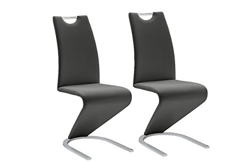 Robas Lund, Stuhl, Esszimmerstuhl, Schwingstuhl, Amado, 2er Set, schwarz, 62 x 45 x 102 cm, AMA10SX2