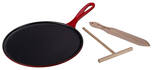 Le Creuset Crepes Pfanne, Gusseisen, kirschrot, 27 cm