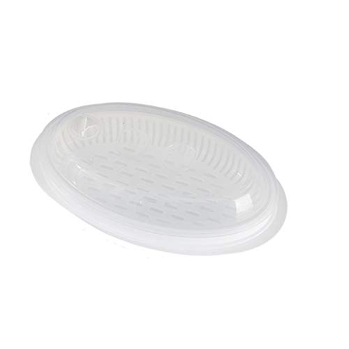 Yue668 Kitchen Craft Microwave Fish Steamer - Mikrowellenbehälter aus Kunststoff für Fische (Weiß)