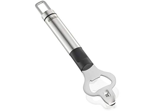 Leifheit Flaschenöffner ProLine-Serie, aus rostfreiem Edelstahl, Kapselheber zum Flaschen öffnen, Dosen lochen und Schraubverschlüsse anheben, Kronkorkenöffner, mit praktischer Aufhängeöse