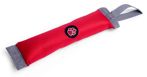 Outdoor Paws Wurf- und Apportierspielzeug mit Quietsche für Hunde, rot/grau