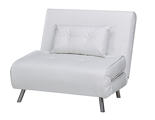 ARTDECO Schlafsessel Jugendsessel Gästebett Como Klappsessel Kunstleder weiß Maxi