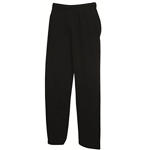 Jogpants mit offenem Beinabschluss von Fruit of the Loom Schwarz L