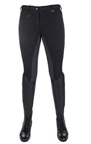 HKM Vollbesatz Reithose Wülfer X Modell 2017, 38, schwarz mit gauen Besatz