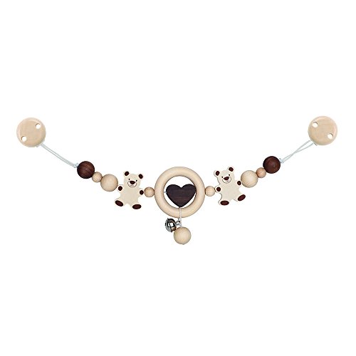 Heimess 764190 Kinderwagenkette Bär natur mit Clips
