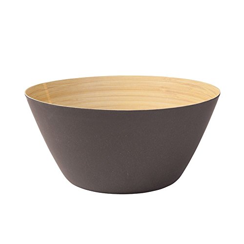 BIOZOYG Premium Bambusschale schwarz anthrazit rund 25,5 cm | Bambus Geschirr Schüssel Müslischale Obstschale Holzschale Salatschüssel Dekoschale Suppenschale Servierschüssel Salatschale